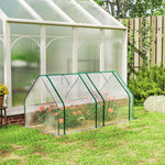 Mini Serre de Jardin Mini serre Tunnel Toit Pointu Acier Anti-UV Fenêtres, 180x 90x90cm, Transparent