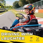 Kart Électrique pour Enfants 24 V, Go Kart avec Mode Drift, 2 Moteurs, Démarrage Progressif, 2 Vitesses 6-13 km/h, Bleu
