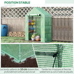 Serre de Jardin avec Étagères 3 Niveaux, Petite Serre de Balcon en Bâche PE 140 g/㎡ Renforcée 141 x 72 x 191 cm, Vert