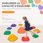 11 pièces pierres d'équilibre pour enfants parcours de motricité empilables et antidérapantes multicolore
