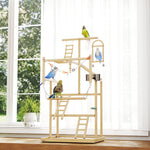 Aire de jeux pour oiseaux, terrain de jeu pour perroquet, échelles, jouet à chaîne, plateau, 48x38x95cm, bois naturel