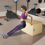 Box jump pliométrie 3 en 1 - Collaboration .fr x FFHandball - saut musculation fitness 61x51x76cm bois