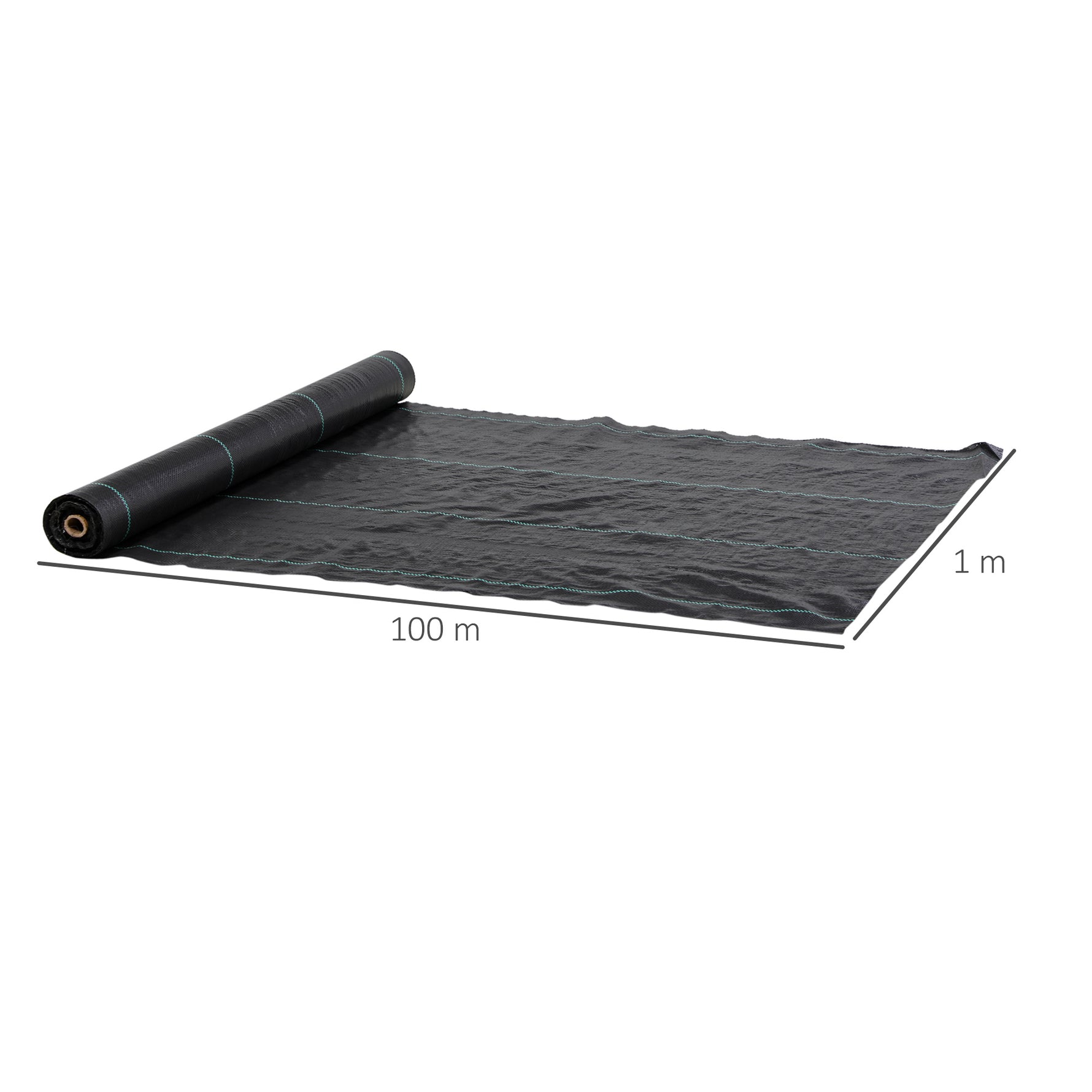 Toile de paillage géotextile de paillage contre les mauvais herbes 100 x 1 m résistant aux déchirures polypropylène noir