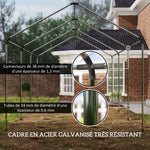 Tente garage carport 3 x 6m Auvent de voiture robuste avec 2 portes enroulables, toile 200g PE, vert
