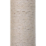 Tiragraffi per gatti, 3 colonne in sisal naturale, piattaforma, amaca e pallina sospesa, dim. 50L x 36P x 70A cm, in peluche corto grigio
