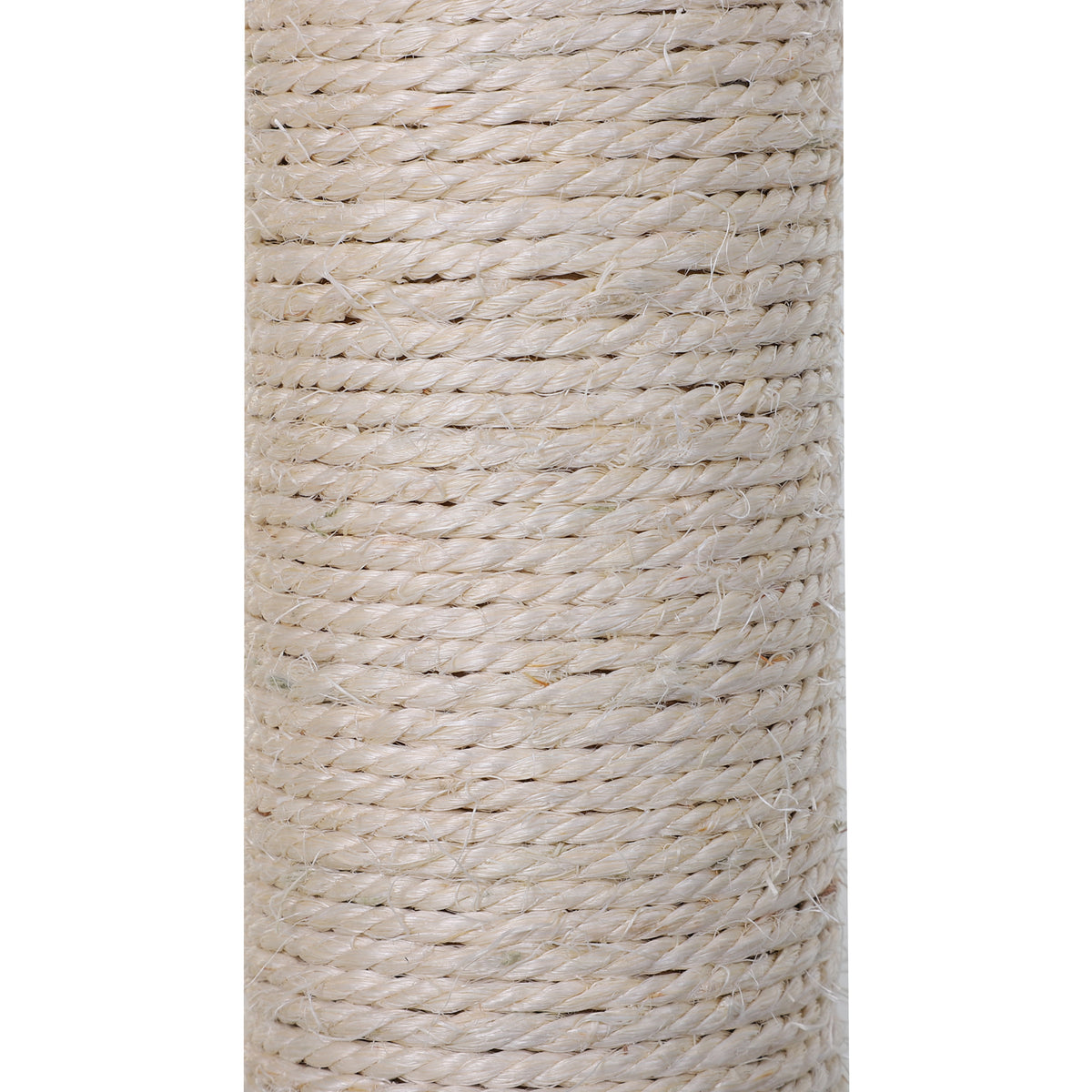 Tiragraffi per gatti, 3 colonne in sisal naturale, piattaforma, amaca e pallina sospesa, dim. 50L x 36P x 70A cm, in peluche corto grigio