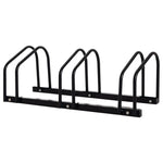 Râtelier 3 vélos -  - rangement pneu 65 mm sol ou mural - pour VTT enfants BMX - 76 x 33 x 27 cm - acier - noir