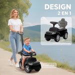 Porteur enfants Land Rover Discovery sous licence, porteur voiture à pousser avec poignée amovible, 84x40x94,5cm, noir