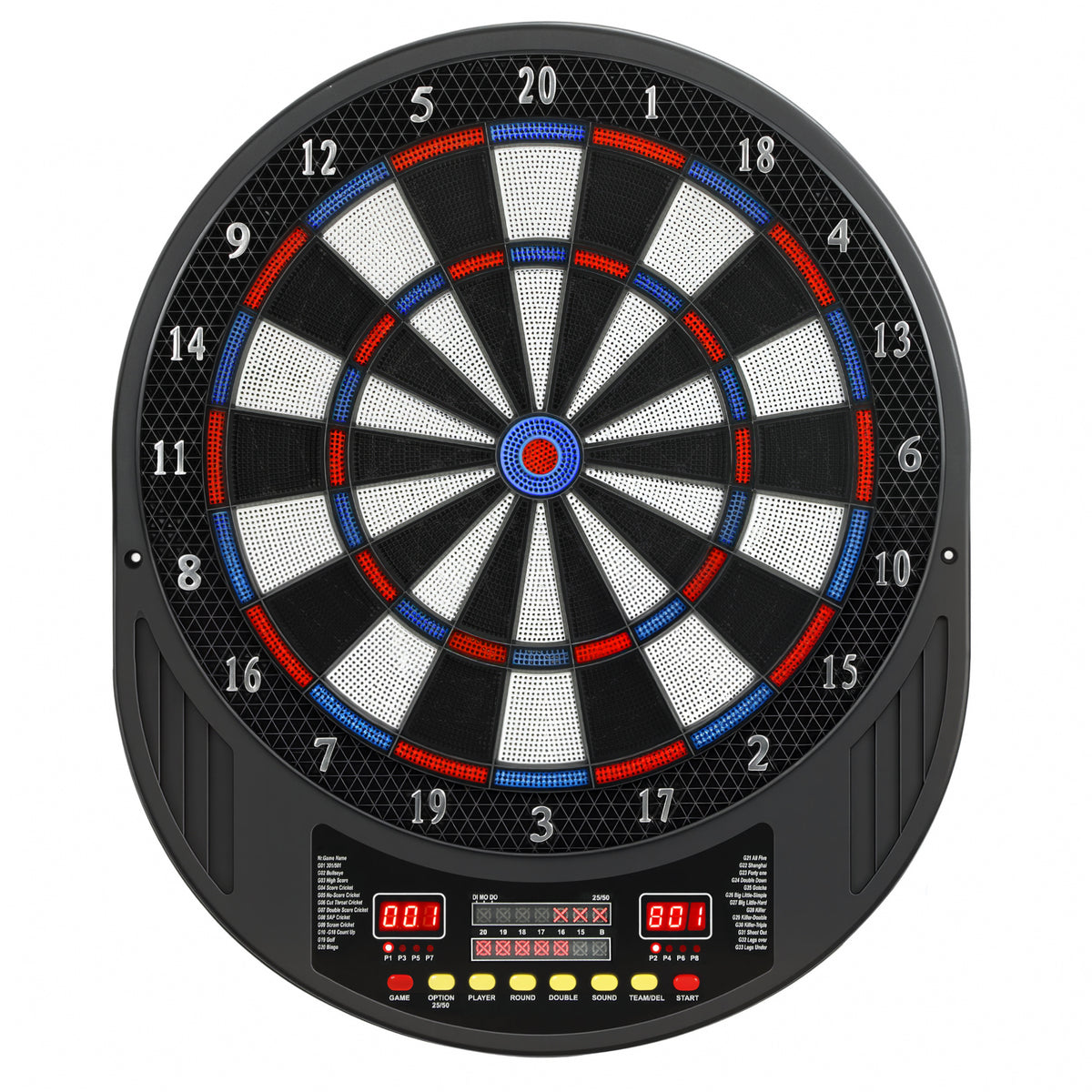 Jeu de fléchettes électronique avec embouts souples, doubles écrans LED, 33 jeux, 202 variations, jusqu'à 8 joueurs