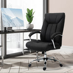 Fauteuil de bureau, chaise de bureau ergonomique, hauteur réglable, dossier haut, fonction de bascule, 65x78x118cm, noir