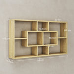 Étagère murale bibliothèque 8 cubes, meuble de rangement, design moderne, 85 x 14,5 x 47,5 cm, chêne
