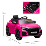 Voiture électrique enfants sous licence Audi RS Q8, véhicule électrique avec télécommande, USB, Bluetooth, rose