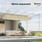 Toile de toit pour pergola tonnelle rétractable de 4 x 3 m - toile uniquement 350 x 260 cm crème