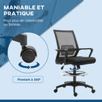 Lot de b2 fauteuils de bureau chaise de bureau assise haute réglable dim. 64L x 59l x 104-124H cm