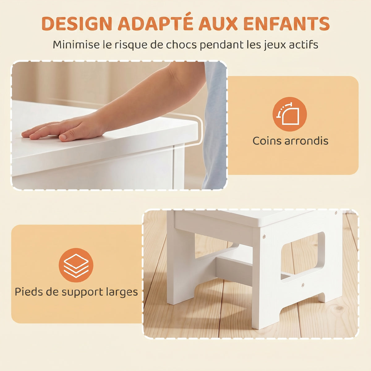 Bureau et Chaise pour Enfant avec Plateau Réversible Tableau Noir, 3 à 6 Ans, Blanc