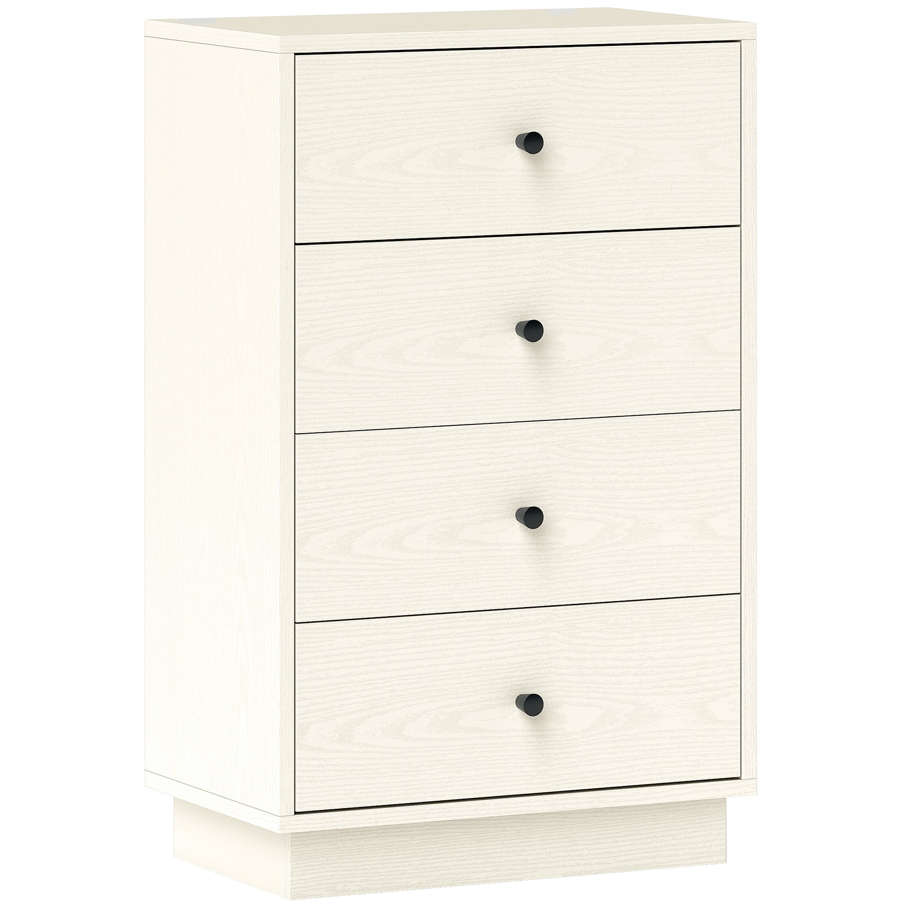 Commode 4 tiroirs moderne, meuble de rangement pour chambre à coucher, salon, entrée, 47 x 29 x 75 cm, crème