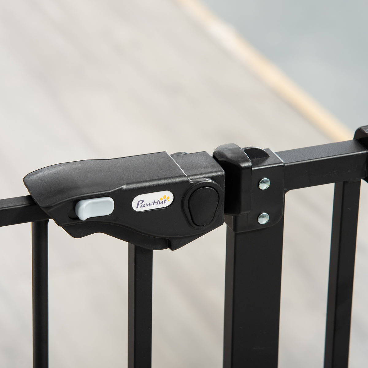 Lot de 2 barrières de sécurité animaux de 104H cm avec système de double verrouillage sans percage de 74 à 80 cm