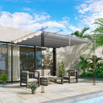 Toile de toit pour pergola tonnelle rétractable de 3 x 3 m - toile uniquement 250 x 255 cm gris clair