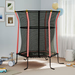 Trampoline pour enfant 1,22 x 1,11 x 1,9 m filet de sécurité porte zippée 6 poteaux rembourrés inclus rouge noir