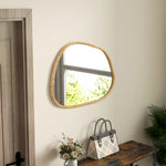 Miroir mural miroir décoratif forme organique avec cadre en bois horizontal ou vertical 80 x 60 cm naturel
