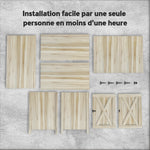 Armoire de jardin en bois, placard de jardin en bois avec étagères et double portes, 110 x 60 x 88,5 cm, bois naturel