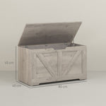 Coffre de rangement, banc de rangement avec couvercle rabattable et charnières de sécurité, 80 x 40 x 45 cm, gris