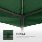 Toit de Remplacement pour Gazebo de Jardin Toile de Rechange pour pavillon tonnelle Tente 3 x 3 m Vert foncé