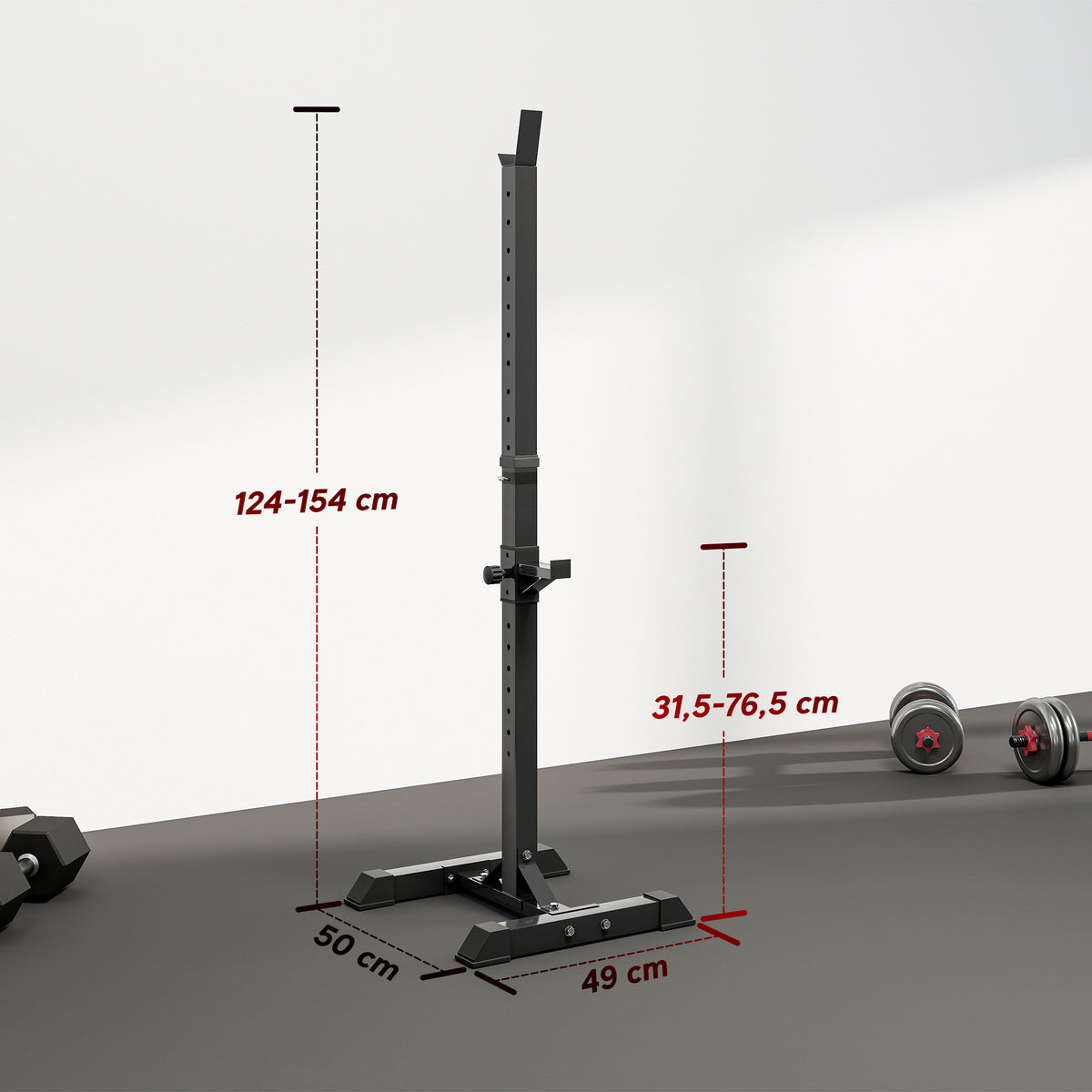Haltersupport voor krachttraining voor lange halterstang, max. belasting 150 kg