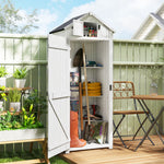 Armoire de Jardin Extérieur en Bois, Abri pour Outils, 3 Étagères, 2 Portes à Loquets, 77x54x179cm, Gris Clair