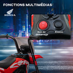 Moto cross éléctrique pour enfant licence Honda CRF450RL 3 roues batterie 6V enfants 18-36 mois rouge