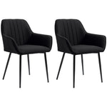 Chaises de Salle à Manger Chaises de Visiteur Design scandinave - Lot de 2 chaises - Pieds effilés métal Noir