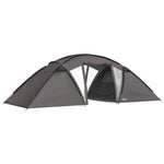 Tente de camping familiale pour 4-6 personnes, tente tunnel imperméable 3000 mm avec 2 portes, sac de transport, noir