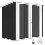 Abri de Jardin - cabane de jardin 1,09 m² - cabanon rangement outils 2 Portes verrouillables - dim. 147L x 86l x 134H cm - tôle d'acier Noir Blanc