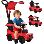 Porteur Enfants Voiture Enfant Multi-équipée 12-36 Mois klaxon Marche-Pieds, Garde-Corps et ombrelle Rouge