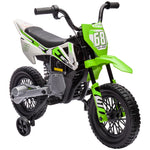 Moto électrique pour enfant moto cross pour enfants de 3 à 6 ans 2 moteurs 12V vitesse max. 5 km/h vert