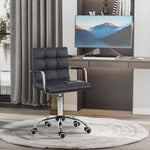 Chaise de bureau fauteuil manager pivotant hauteur réglable revêtement synthétique capitonné noir