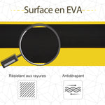Lot de 2 Tréteaux Pliables Télescopiques Réglables en Hauteur, Poignée de Transport, Dim. 100L x 60l x 62-90H cm, Surface Antidérapante, Métal, Noir et Jaune