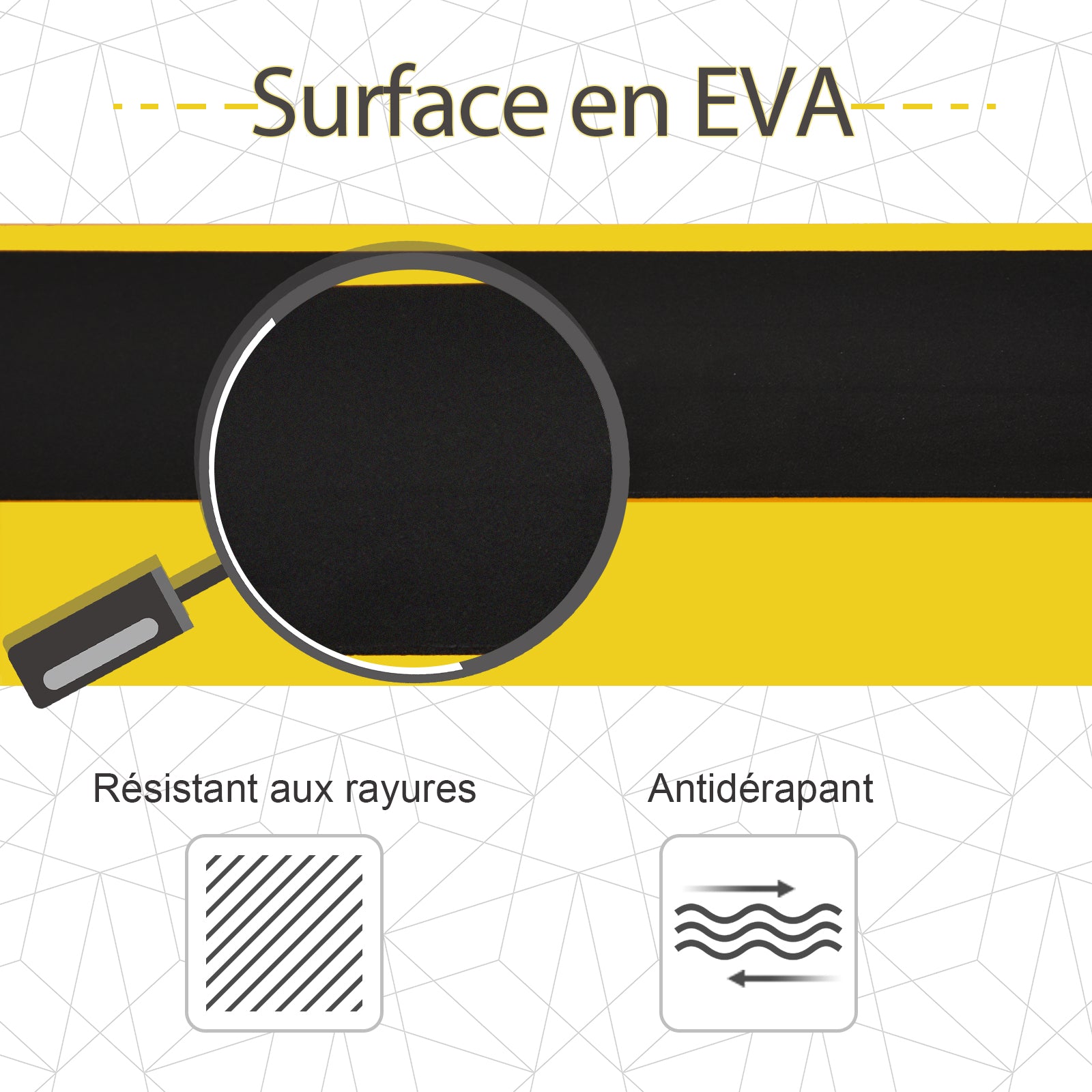 Lot de 2 Tréteaux Pliables Télescopiques Réglables en Hauteur, Poignée de Transport, Dim. 100L x 60l x 62-90H cm, Surface Antidérapante, Métal, Noir et Jaune