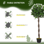 Lauriers artificiels topiaires 1,20H m - Lot de 2 lauriers Boules artificiels - 741 Feuilles réalistes par