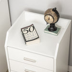 Caisson de bureau rangement sur roulettes 4 tiroirs coulissants MDF et panneaux de particules dim. 40L x 36l x 65H cm blanc