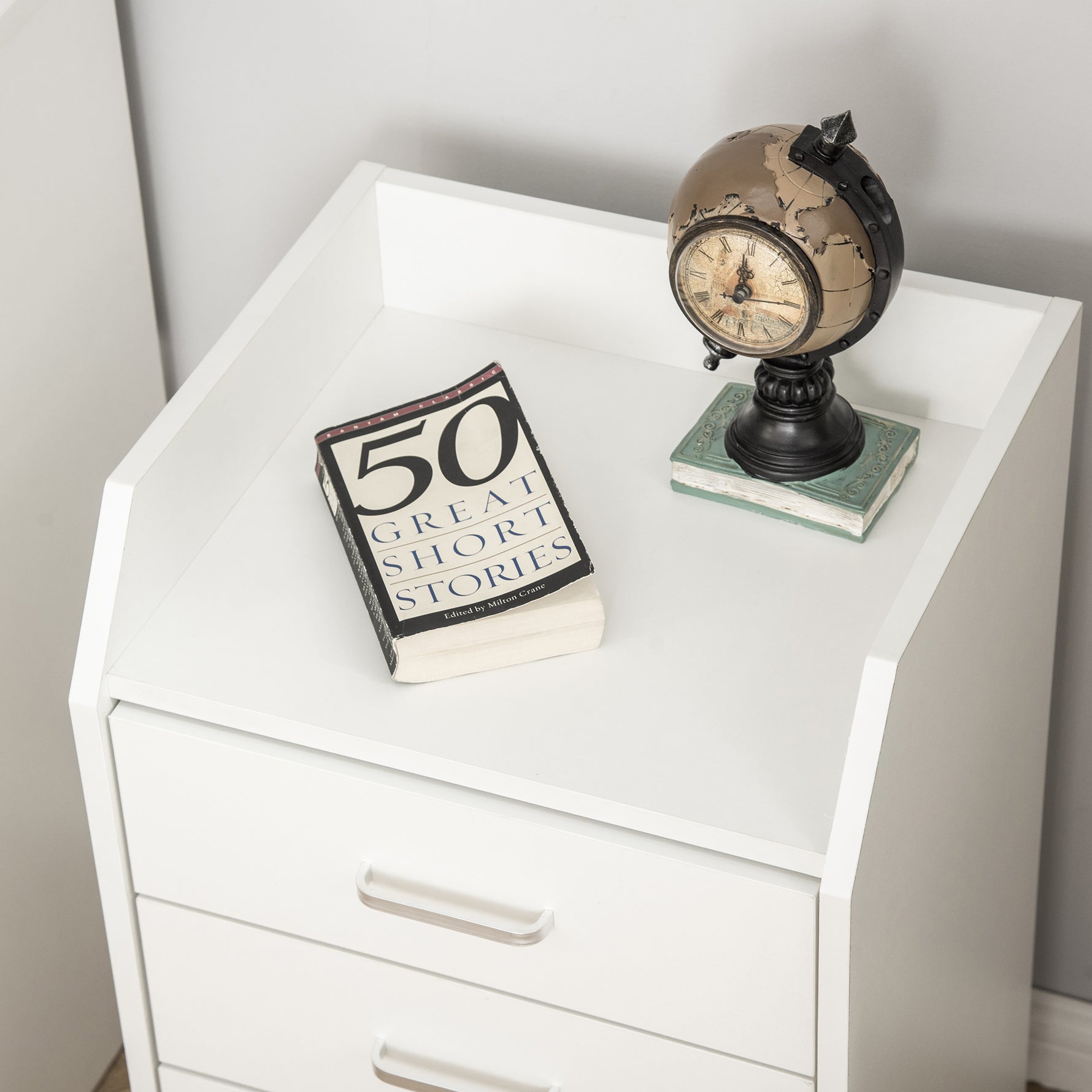 Caisson de bureau rangement sur roulettes 4 tiroirs coulissants MDF et panneaux de particules dim. 40L x 36l x 65H cm blanc