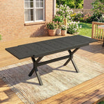 Table de Jardin Extensible Aluminium Table de Repas Extérieure Effet Bois 8-10 Personnes 214x85x73cm Gris Anthracite