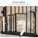 Lot de 2 barrières de sécurité animaux de 104H cm avec système de double verrouillage sans percage de 74 à 80 cm