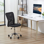 Lot 2 de chaises de bureau ergonomique hauteur réglable piètement chromé pivotant 360° revêtement maille noir
