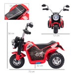 Elektrisches Kinder-Chopper-Geländemotorrad 6 V 20 W, Vorwärts- und Rückwärtsgang, 3 Räder, Licht- und Soundeffekte, Rot-Schwarz