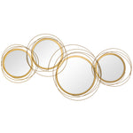 Ensemble de 4 miroirs ronds en métal dorés 107 x 56 cm