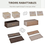 Meuble de Rangement chiffonnier 4 tiroirs en Tissu 58 x 29 x 78,5 cm multicolore