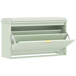 Banco zapatero con cojín de asiento acolchado y cajón abatible para pasillo, dormitorio, 80 x 26 x 47,5 cm, verde
