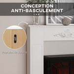 Manteau de cheminée encadrement cadre décoratif pour cheminée électrique 101 x 19 x 100 cm bois blanc