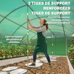 Serre Tunnel de Jardin Serre Maraîchère Acier Galvanisé Ø25mm et Structure Renforcée 395x595x199cm Vert